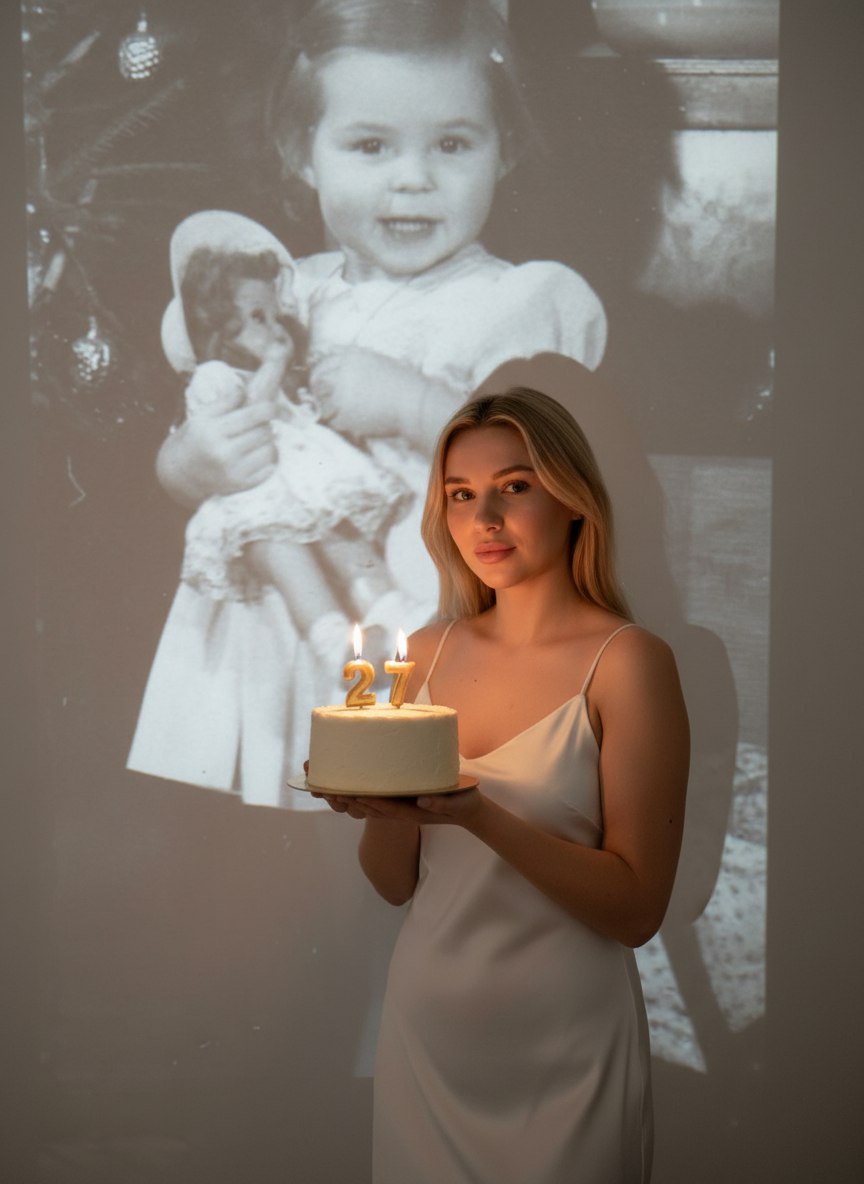 Day birthday detskoe photo nostalgia AI effect result example