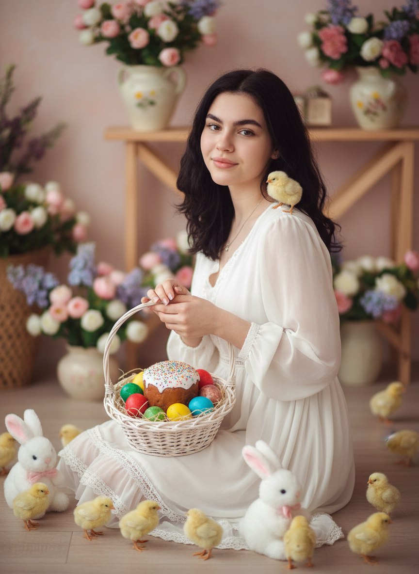 Photo shoot easter AI effect result example
