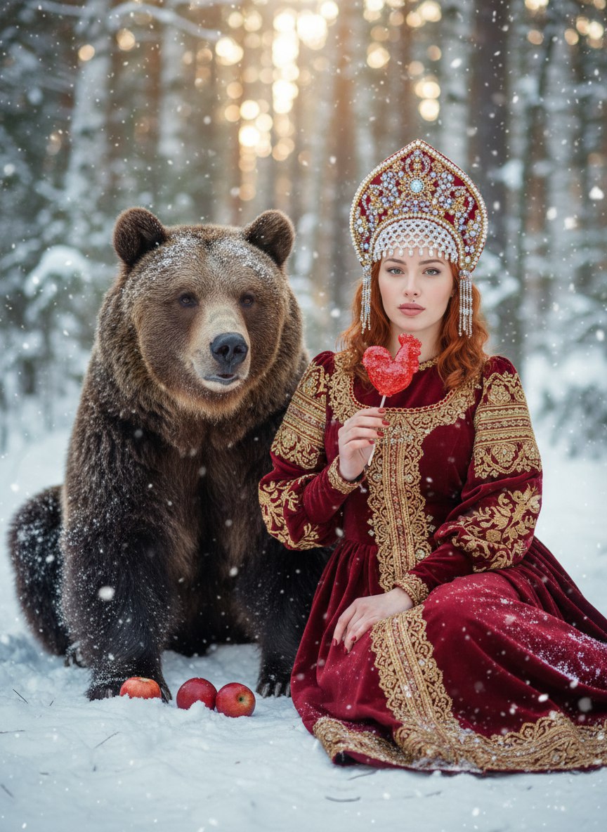 Photo shoot russkoy fairy tale AI effect result example