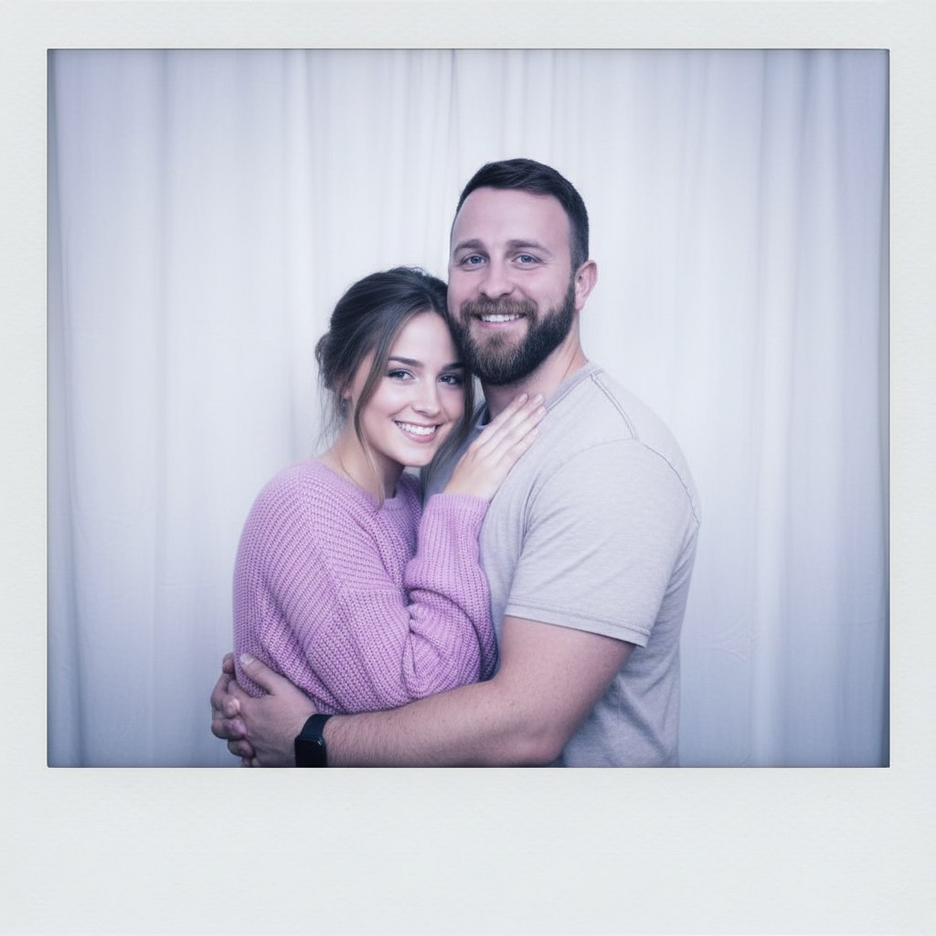 Photo shoot style polaroid AI effect result example