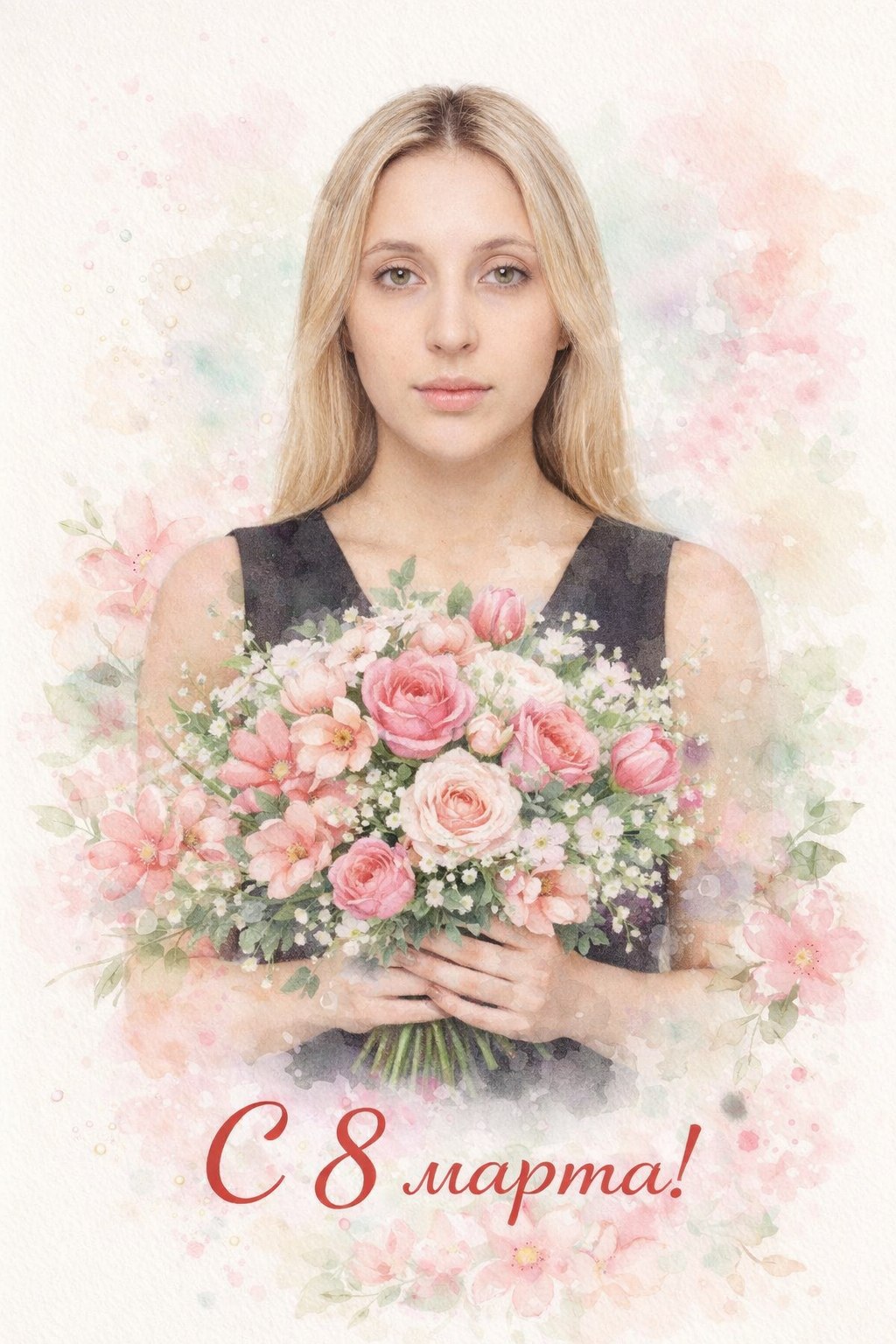 Greeting card 8 march for mom AI effect result example